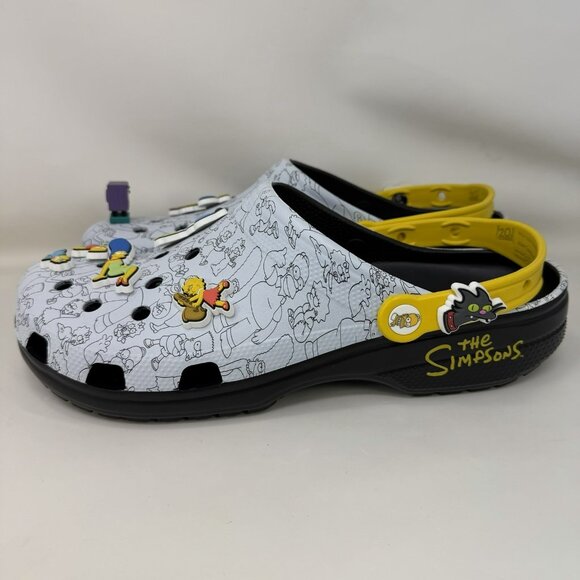 Crocs X The Simpsons Classic Clog Gray Black Yellow Men's Size 13 - Picture 2 of 7